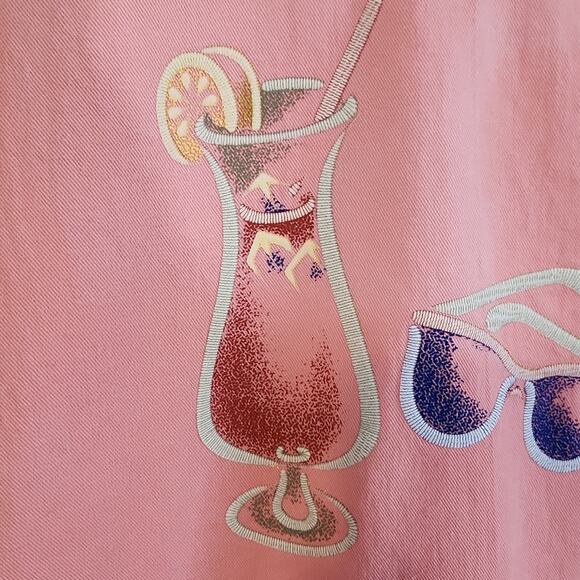 Bali Boutique Women's Pink Dress Size Med Embroidered Beach Knee Length Cotton - Picture 5 of 13